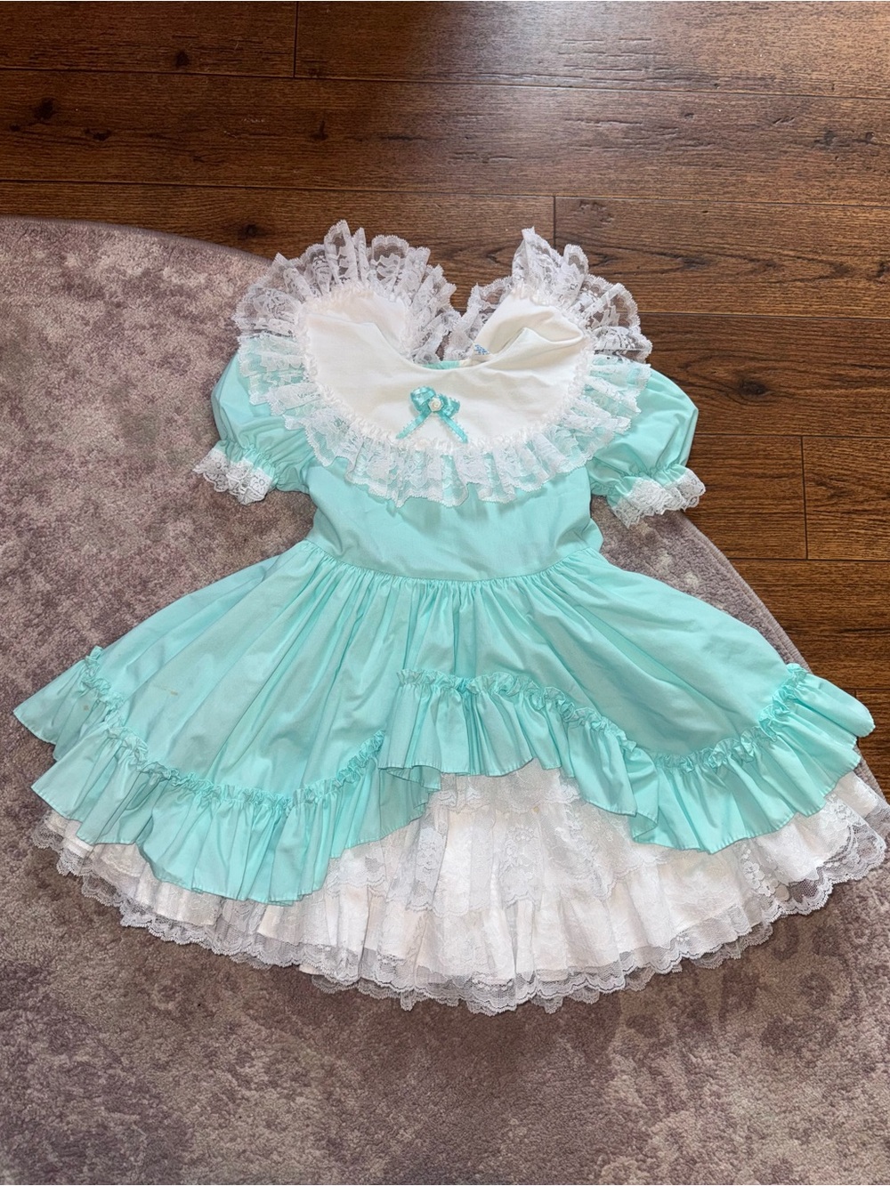 Dolls & Darlings Vintage Girl’s 6 Mint Green White Ruffle Dress
